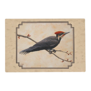 Pileated Woodpecker Tan Placemat
