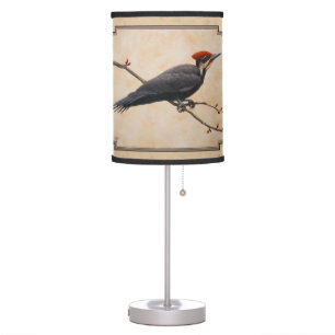 Pileated Woodpecker Tan Table Lamp