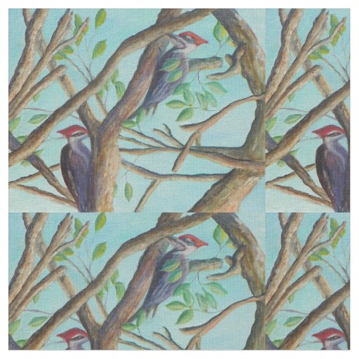 PILEATED WOODPECKERS FABRIC
