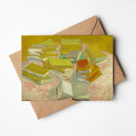 Piles of French Novels | Vincent van Gogh Card<br><div class="desc">Piles of French Novels (1887) by Dutch post-impressionist artist Vincent Van Gogh. Original artwork is an oil on canvas depicting stacks of books in vibrant yellow tones.

Use the design tools to add custom text or personalize the image.</div>