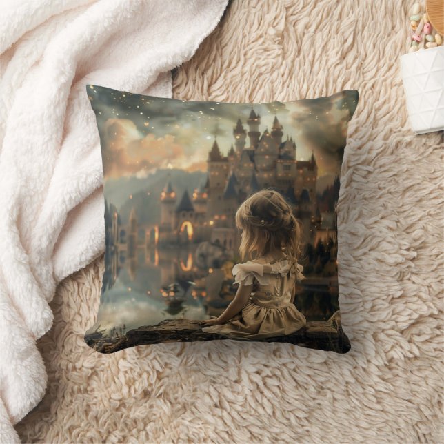 piles with Princess Elly in Fantasy Ssphere Throw Pillow (Blanket)