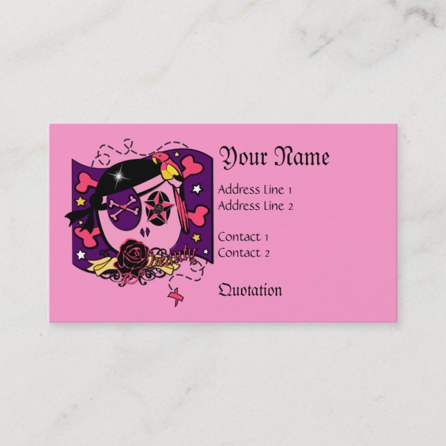 Pilfering in Pink Business Card (Front)