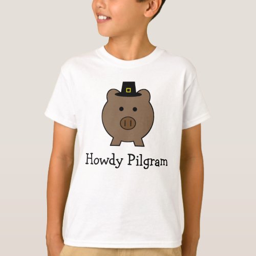 Pilgram Roy Pig  Thanksgiving T_Shirt