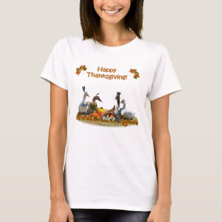 Pilgrim and Indian Ducks Thanksgiving T-Shirt