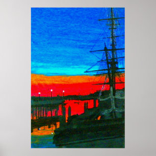 Pilgrim at dawn Dana point harbor painting Poster
