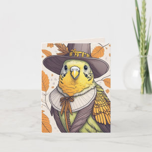 Pilgrim Budgie Thanksgiving Greeting Card
