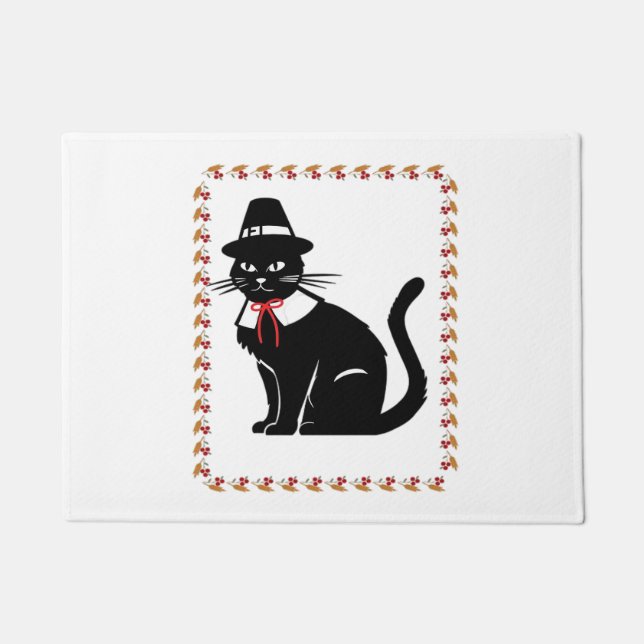 Pilgrim Cat Oversized T-Shirt Doormat (Front)