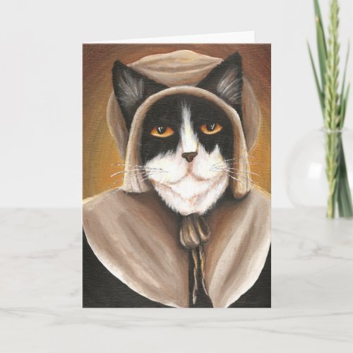 Pilgrim Cat Puritan in Colonial Dress Card