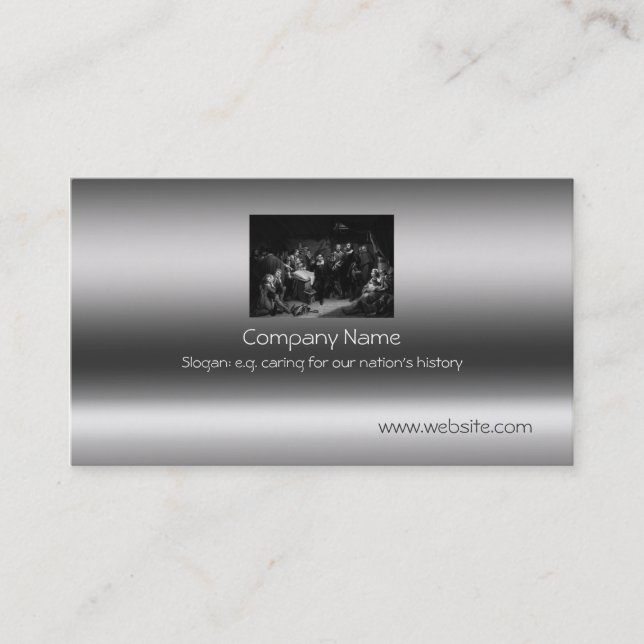 Pilgrim Compact Signing on metallic-effect Business Card (Front)