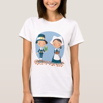 Pilgrim Couple T-shirt by Kakigori at Zazzle
