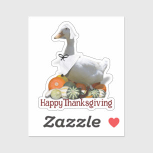 Pilgrim Duck Thanksgiving Sticker