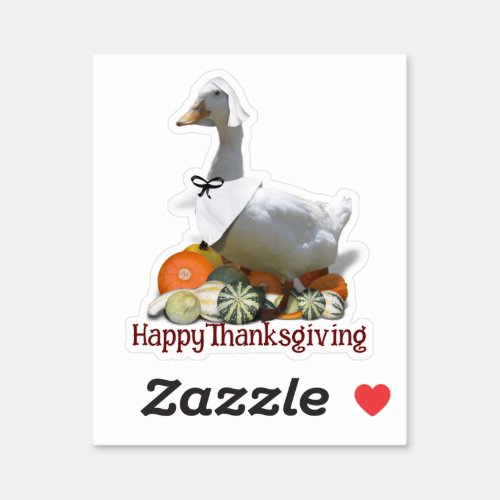Pilgrim Duck Thanksgiving  Sticker