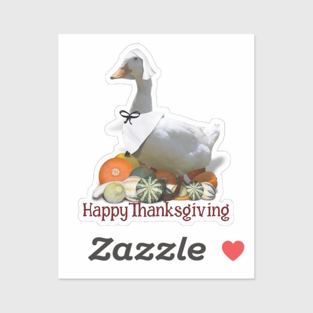Pilgrim Duck Thanksgiving  Sticker (Sheet)