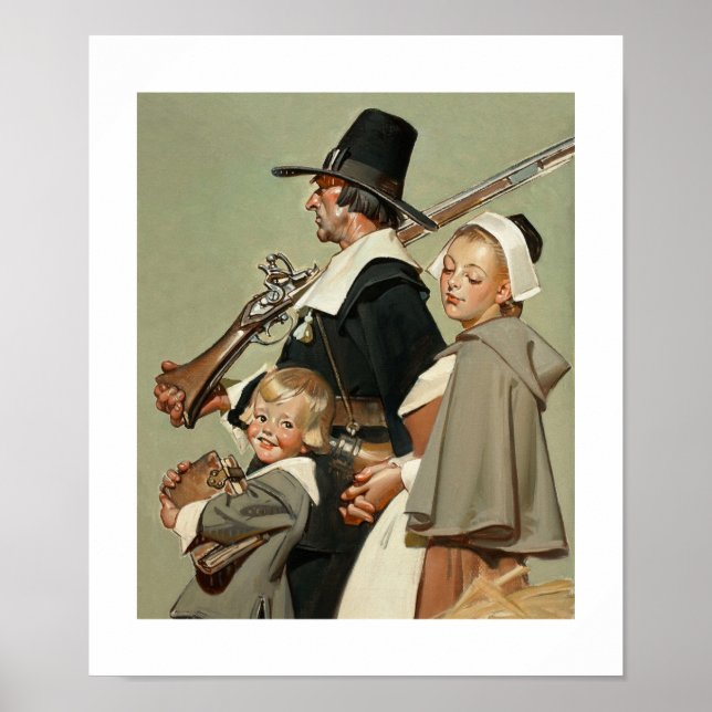 Pilgrim Family. Fine Art Poster (Front)