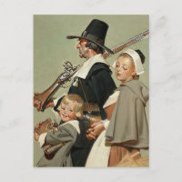 Pilgrim Family. Thanksgiving Postcards