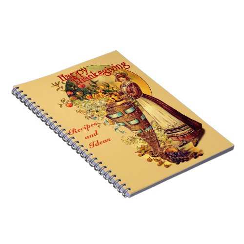Pilgrim Girl with Victorian Style Custom Notebook