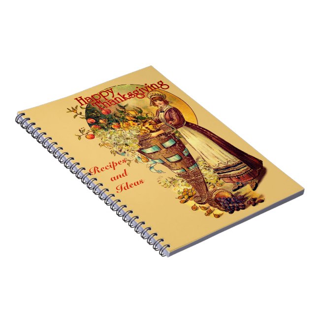 Pilgrim Girl with Victorian Style Custom Notebook (Right Side)