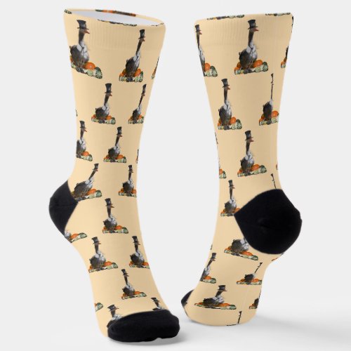 Pilgrim Goose Thanksgiving Socks