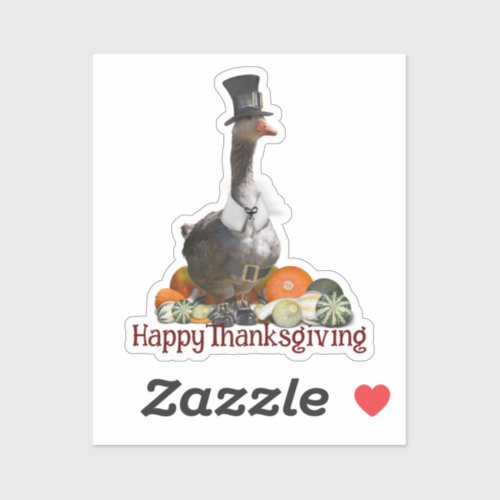 Pilgrim Goose Thanksgiving  Sticker