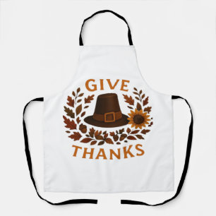 Pilgrim Hat with Autumn Wreath Classic T-Shirt.png Apron