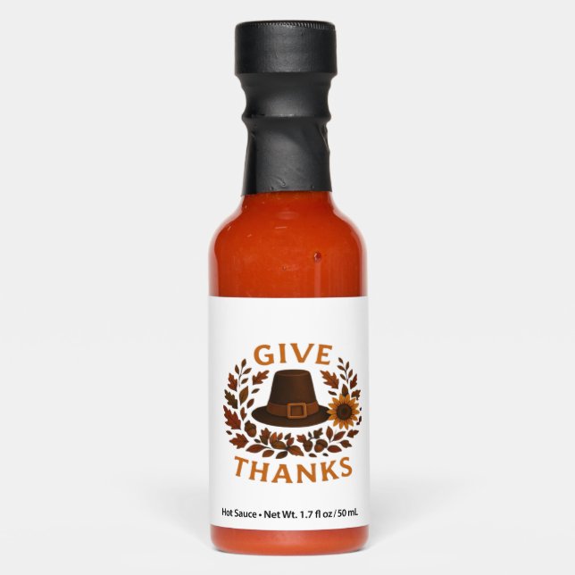 Pilgrim Hat with Autumn Wreath Classic T-Shirt.png Hot Sauces (Front)