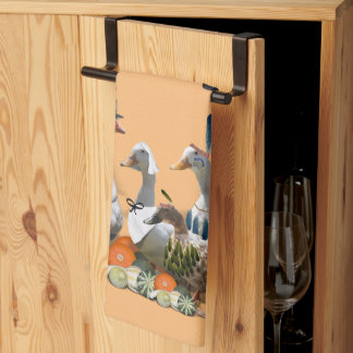 Pilgrim & Indian Ducks Thanksgiving Kitchen Towel