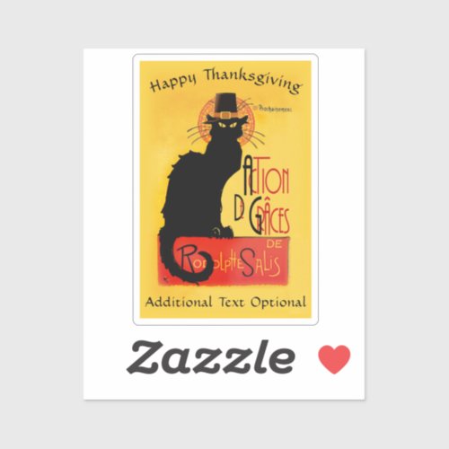 Pilgrim Le Chat Noir Thanksgiving  Sticker