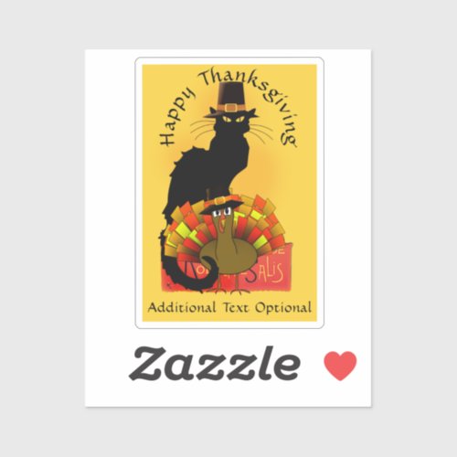 Pilgrim Le Chat Noir Thanksgiving  Sticker