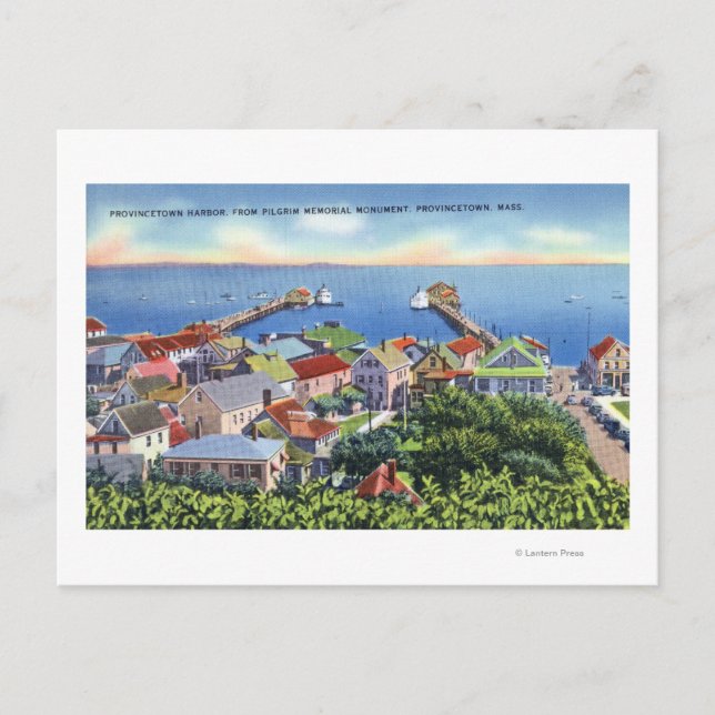 Pilgrim Memorial View of the Harbor Postcard (Front)