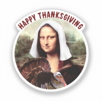Pilgrim Mona Lisa Thanksgiving Sticker