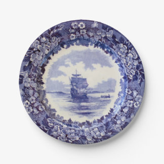 Pilgrim Paper Plates: Wedgwood Mayflower 7 inch. Plates
