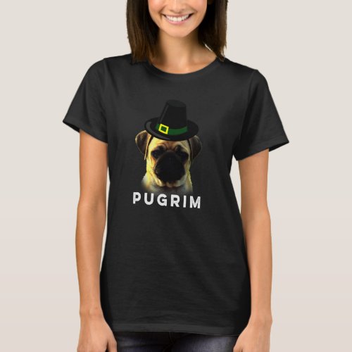 Pilgrim Pugrim Pug Dog T_Shirt