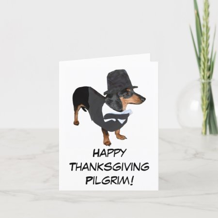Pilgrim Puppy Thanksgiving Card