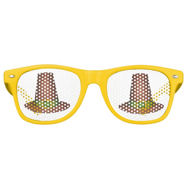 Pilgrim Puritan Hat Happy Thanksgiving Autumn Fall Retro Sunglasses (Front)