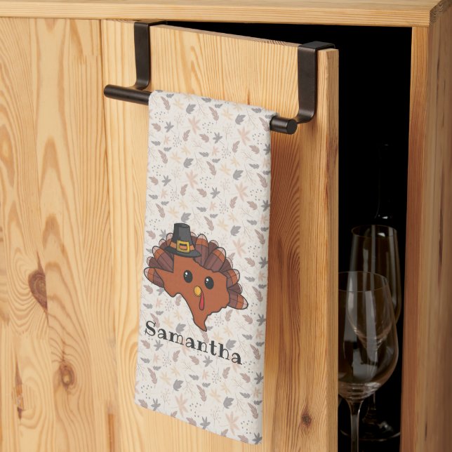 Pilgrim Texas Turkey All-Over Print Kitchen Towel (Thirds Fold)