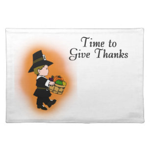 Pilgrim Time to Give Thanks Cloth Placemat