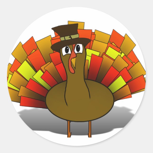 Pilgrim Turkey Classic Round Sticker (Front)