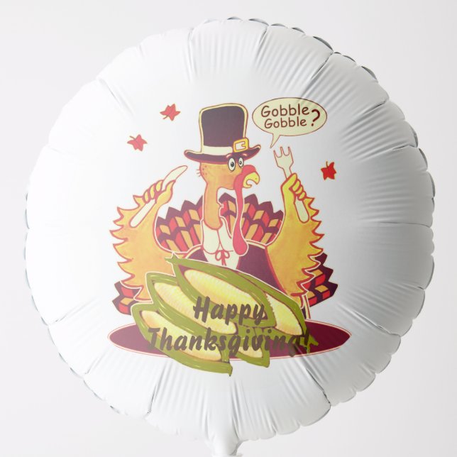 Pilgrim Turkey Thanksgiving (helium) Balloon (Front)