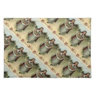 Pilgrim Woman Vintage Thanksgiving Cloth Placemat