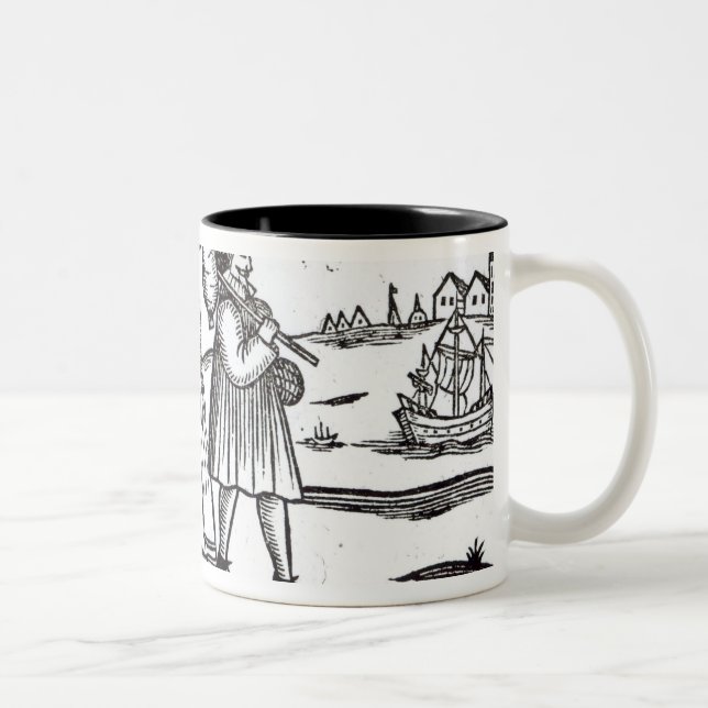 Pilgrims departing for the New World Two-Tone Coffee Mug (Right)