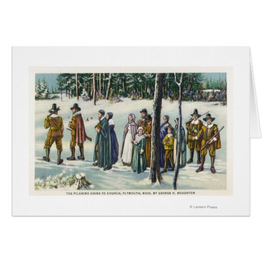 Pilgrims Going to Church in the Snow Scene (Front Horizontal)