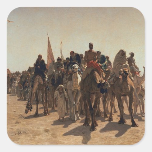 Pilgrims Going to Mecca 1861 Square Sticker