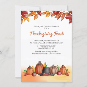 Pilgrim's Hat Thanksgiving Invitation