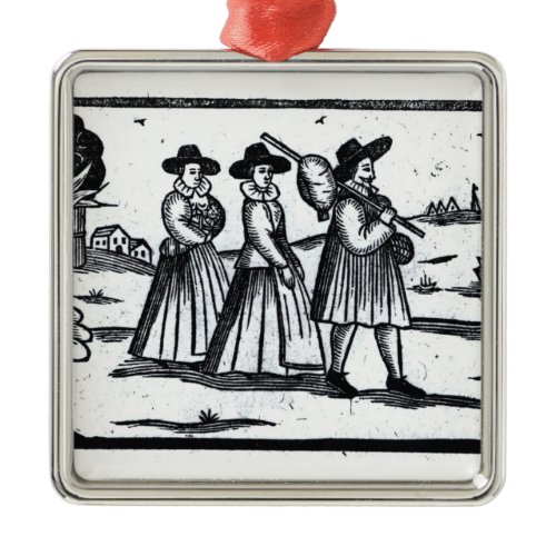Pilgrims set sail on the Mayflower Metal Ornament