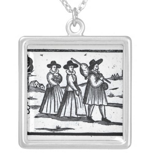 Pilgrims set sail on the Mayflower Silver Plated Necklace