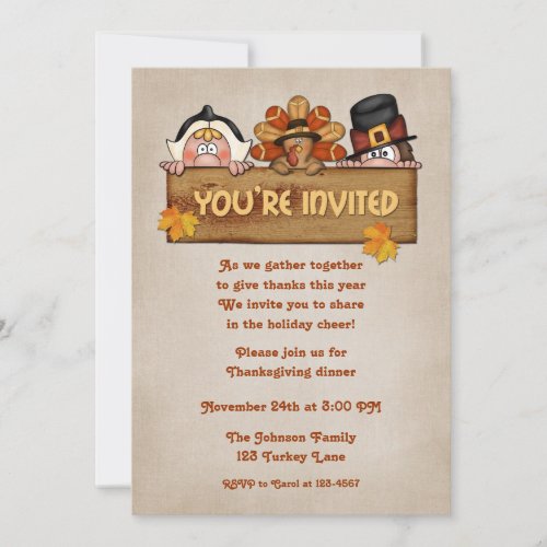 Pilgrims Thanksgiving Invitation