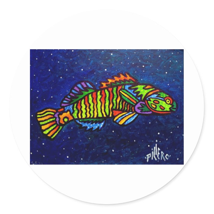 Piliero Trout Round Stickers