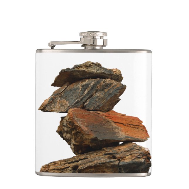 Piling Rocks Flask (Front)