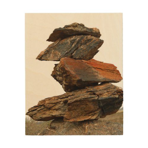 Piling Rocks Wood Wall Decor