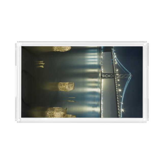 Pilings along the Embarcadero, San Francisco Acrylic Tray (Front)